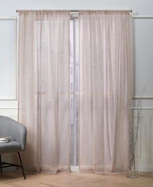 Exclusive Home Nicole Miller Belfry Sheer Rod Pocket Top 50" X 84" Curtain Panel Pair In Pink