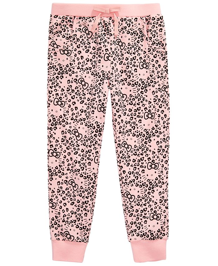 Hello Kitty Little Girls Leopard-Print Jogger Pants - Macy's