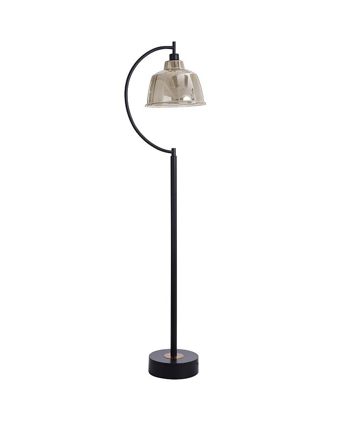 StyleCraft - Black Water Floor Lamp 65In Metal Base With Glass Pendant Shade