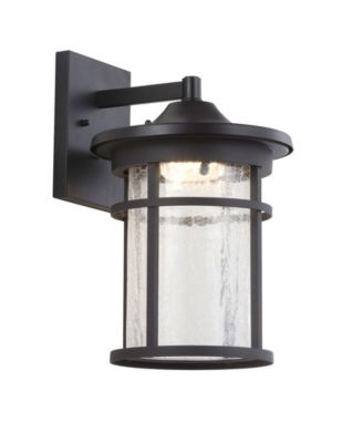 Porto 14" Outdoor Wall Lantern Crackled Glass/Metal Integrated LED Sconce