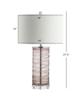 Cole 27.5" Modern Fused Glass Cylinder LED Table Lamp - Set of 2