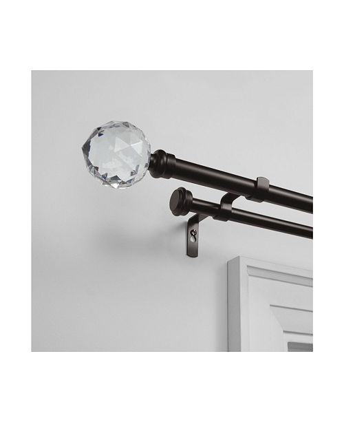 Exclusive Home Crystal Ball Double Curtain Rod And Finial Set 36