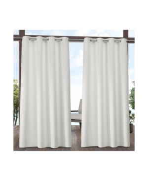 Exclusive Home Indoor/outdoor Solid Cabana Grommet Top Curtain Panel Pair, 54" X 84" In Natural