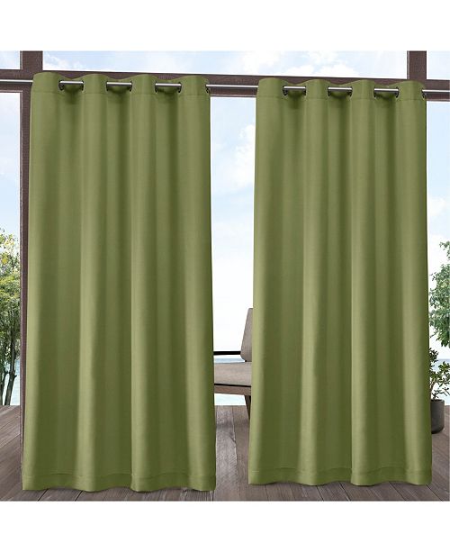 Exclusive Home Indoor Outdoor Solid Cabana Grommet Top Curtain