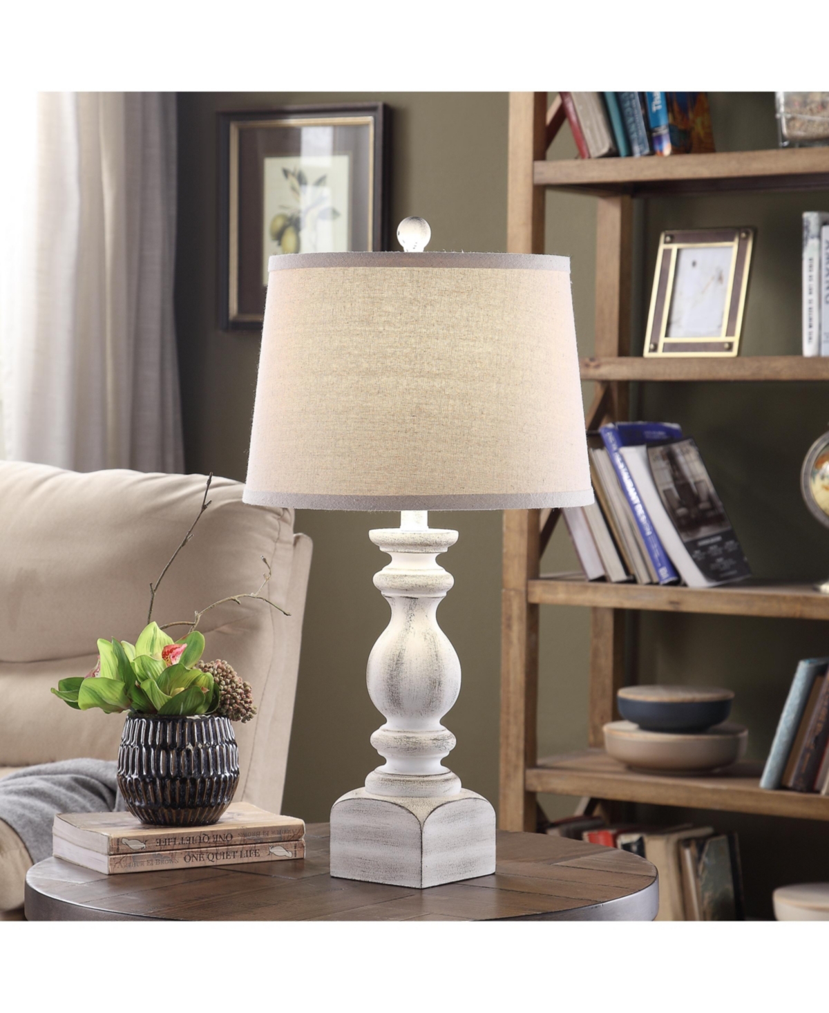 Shop Crestview Collection 25" Table Lamp In Beige,khaki