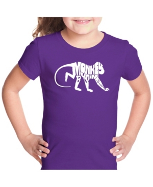 La Pop Art Girl's Word Art T-Shirt - Monkey Business