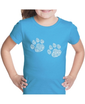 La Pop Art Girl's Word Art T-Shirt - Meow Cat Prints