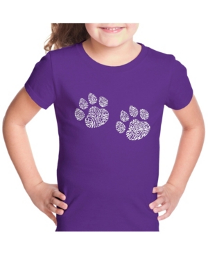 La Pop Art Girl's Word Art T-Shirt - Meow Cat Prints