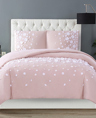 Christian Siriano New York Christian Siriano Confetti Flowers 3 Piece Blush Full/Queen Comforter Set & Reviews - Comforter Sets - Bed & Bath - Macy's