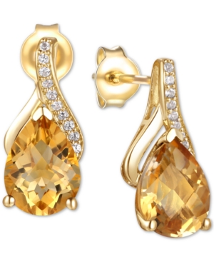 Amethyst (2-1/10 ct tw) & Diamond Accent Drop Earrings in 14k White Gold (Also Available in Blue Topaz Mystic Topaz Rhodolite Garnet and Citrine)