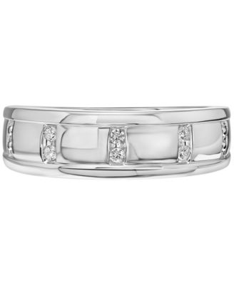 Men's Diamond Band (1/10 ct. t.w.) in 10k White Gold