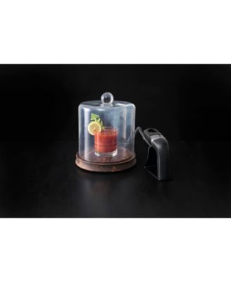 Crafthouse Glass Smoking Cloche with Handheld Smoker & Chips