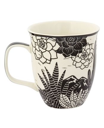 Karma Gifts 16 oz Black and White Boho Mug Octopus - Cute Coffee and Tea  Mug - Ceramic Coffee Mugs for Women and Men