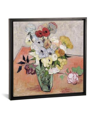 Japanese Vase with Roses and Anemones, 1890 by Vincent Van Gogh Gallery-Wrapped Canvas Print - 26" x 26" x 0.75"