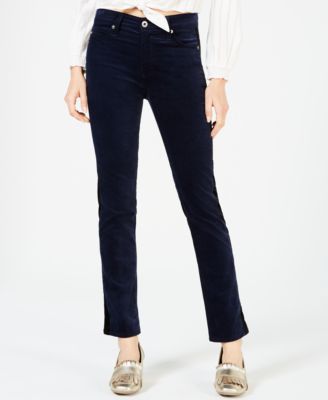 AG Jeans - Mari Straight-Leg Velvet Tuxedo Jeans