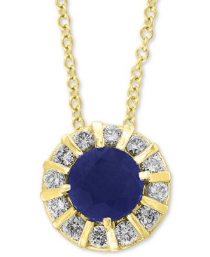 image of Effy Sapphire (3/4 ct. t.w) & Diamond (1/4 ct. t.w) 18