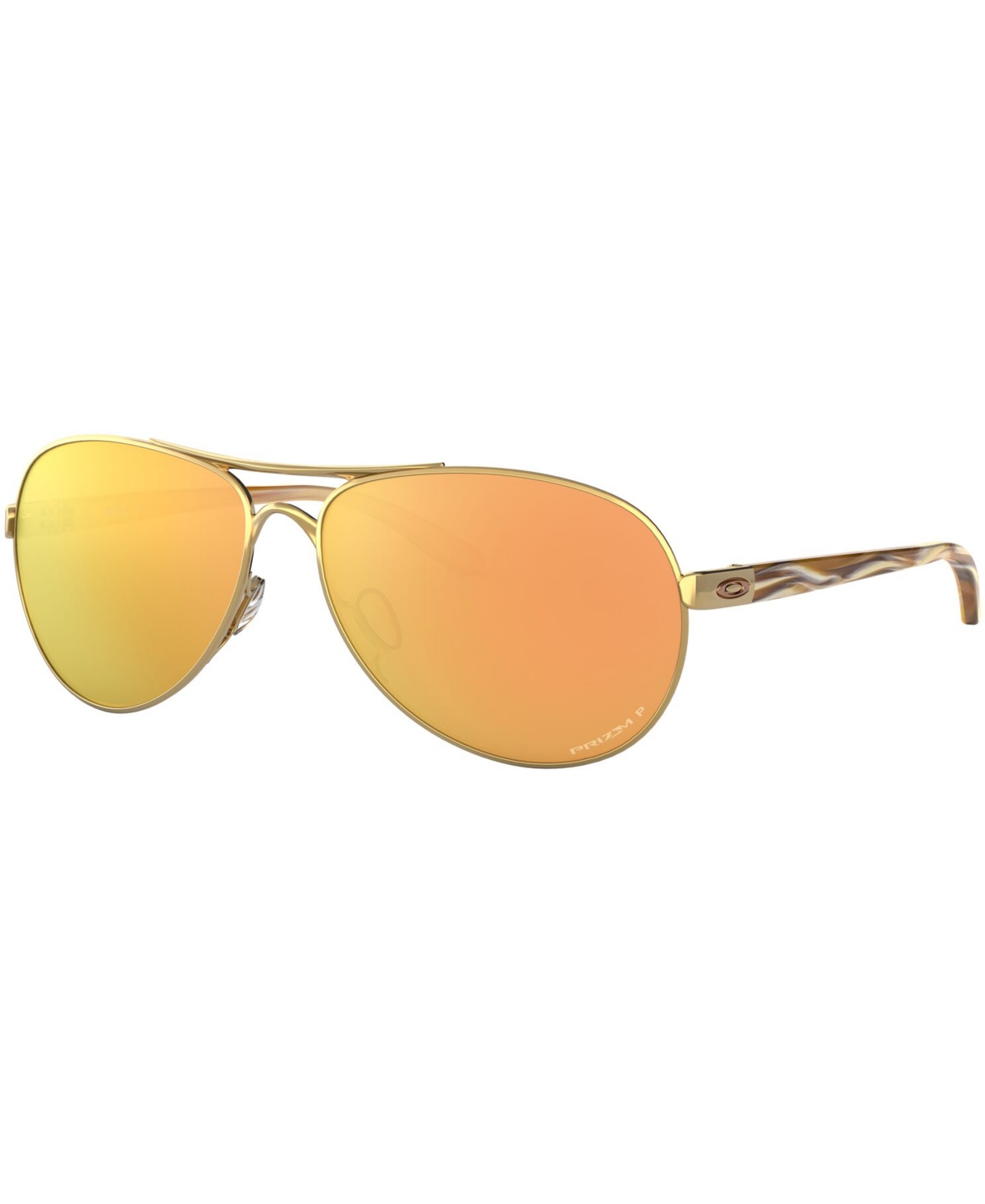 Shop Oakley Feedback Polarized Sunglasses, Oo4079 In Polished Gold,prizm Rose Gold Polarized
