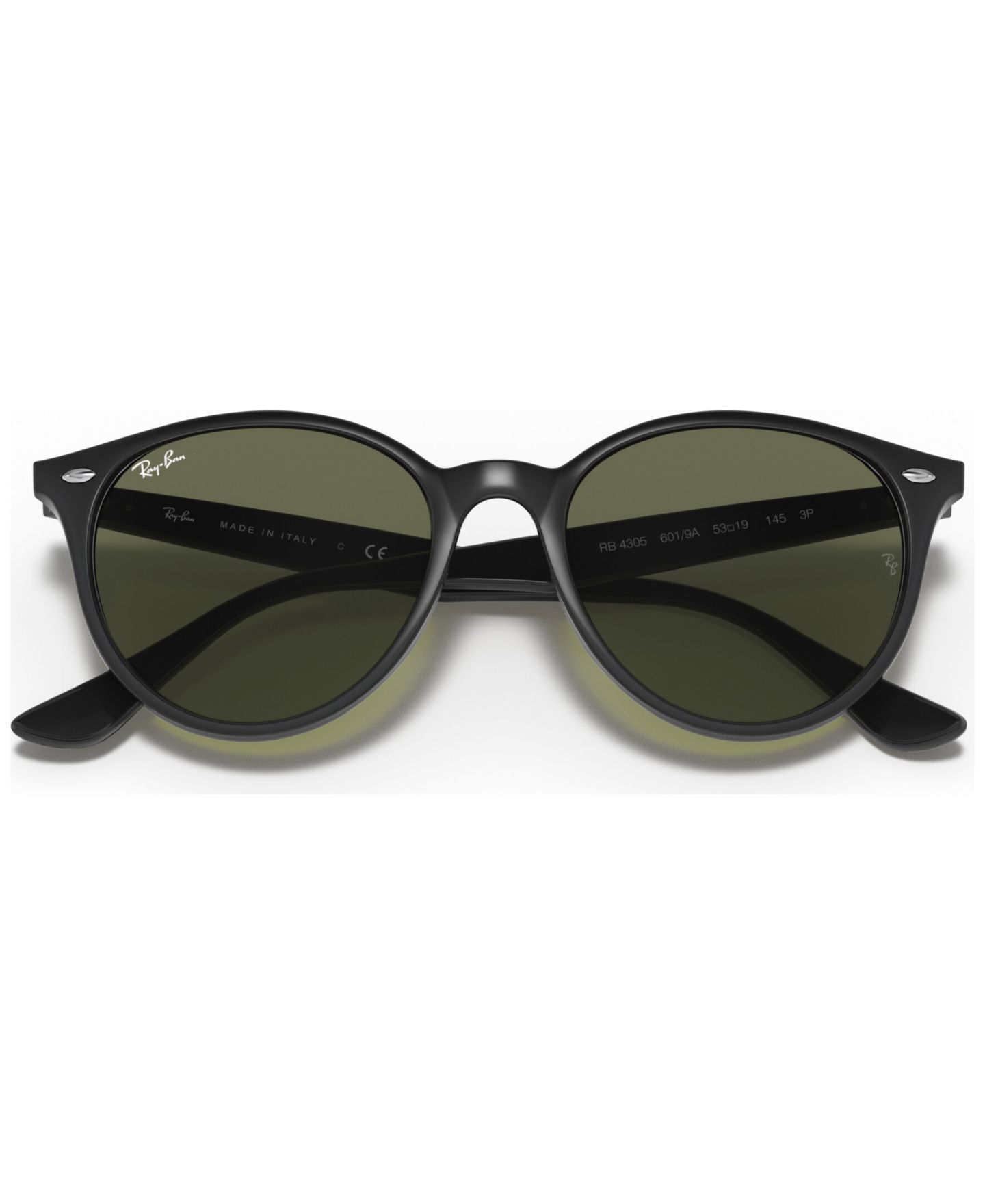 Женские солнцезащитные очки Ray-Ban Polarized Sunglasses, RB4305 53, цвет: Чёрный / Зелёный — фото 6