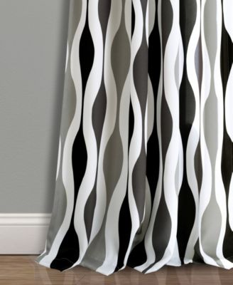 Lush Decor Mid Century Geo Room Darkening Window Curtain Panels Pair 52"W x 84"L - Curtains for Living Room - Vintage Drapes