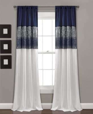 Lush Decor Night Sky Sequin Room-Darkening Window Curtain Panel, 42" x 84"