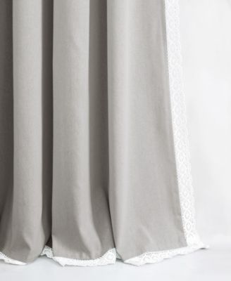 Lush Decor Rosalie Light Filtering Window Curtain Panels, Pair, 54" W x 95" L, Light Gray - Lace Curtains for Living Room - Vintage