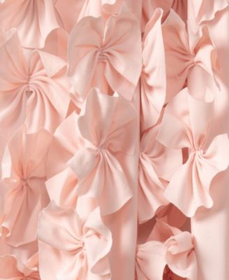Lush Decor Riley Light Filtering Window Curtain Pane L, Blush - Cute Curtains for Bedroom - Bow Decor - Coquette Curtains for Windows