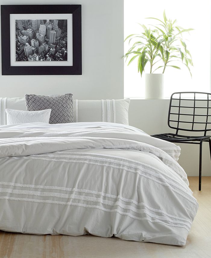 DKNY Chenille Stripe Full/Queen Comforter Set - Macy's