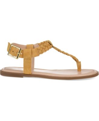 Women's Genevive Braided T-Strap Flat Sandals