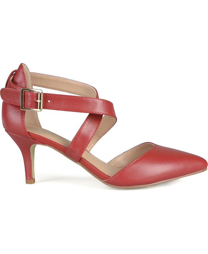 Journee Collection Women's Riva Crisscross Strap Pointed Toe Pumps Macy's