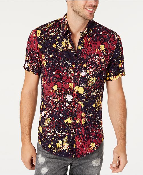 Guess Men S Paint Splatter Shirt Reviews Men Macy S