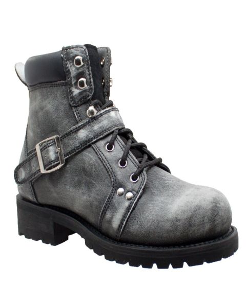 Мужские ботинки AdTec RideTecs 6" Lace Zipper Boot Black, цвет: Чёрный