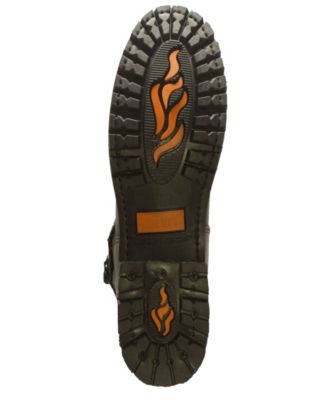 RideTecs Men's 16" Engineer Zipper Biker Boot Black