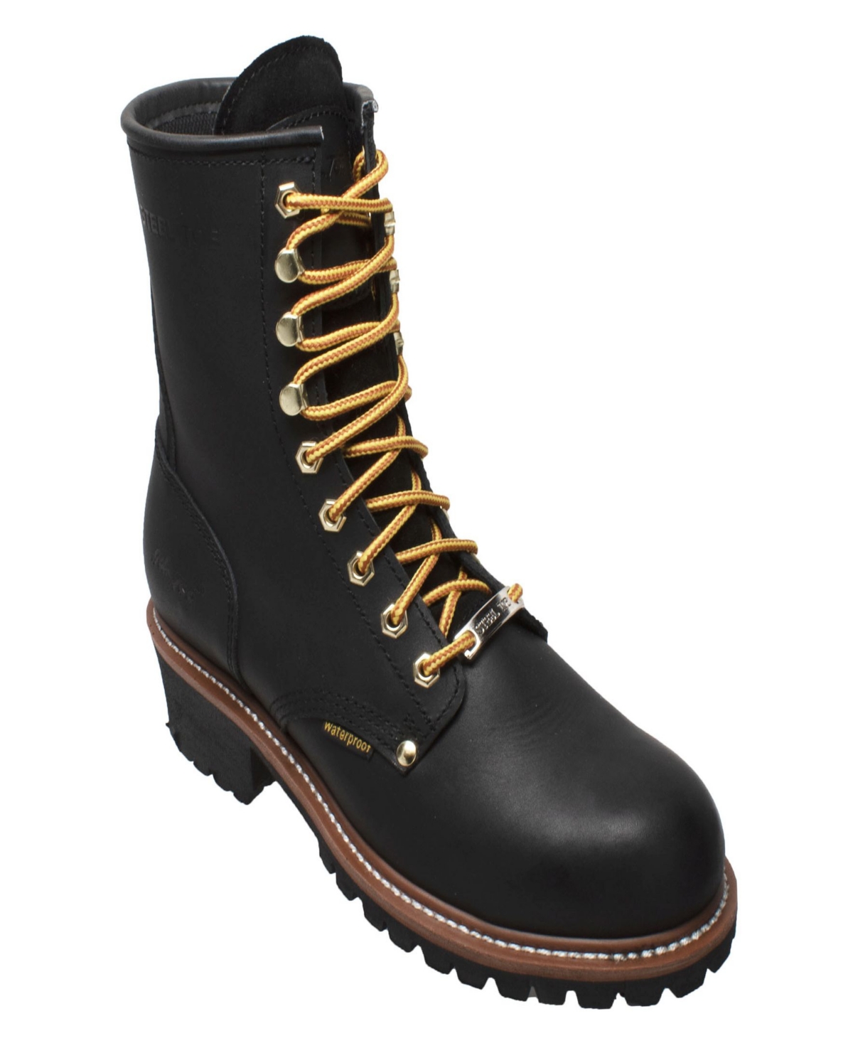 Men's 9" Waterproof Logger Black - Black