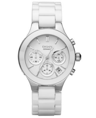 DKNY Watch, Women's White Ceramic Bracelet NY4912 - Watches - Jewelry ...