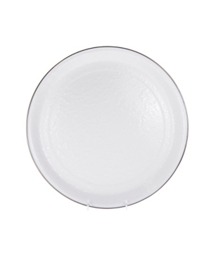 Golden Rabbit Solid White Enamelware Collection 15.5" Serving Tray In White