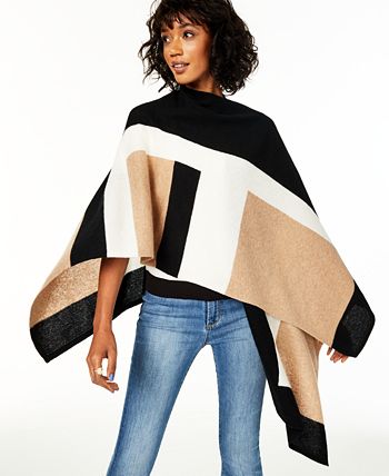 Charter Club Colorblock Cashmere Wrap, Created for Macy's - Macy's