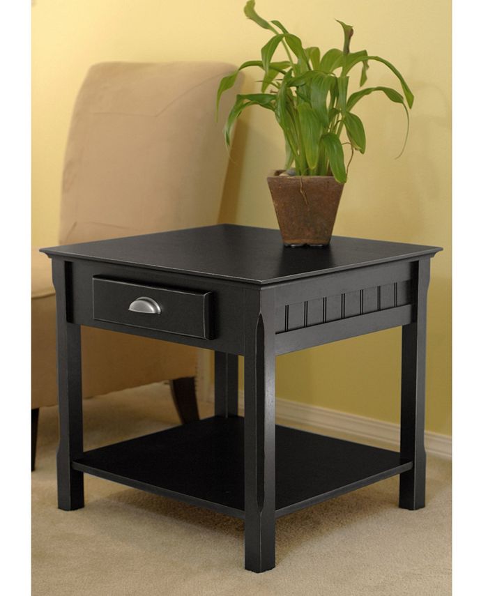 Winsome Timber End Table with One Drawer and Shelf Macy's