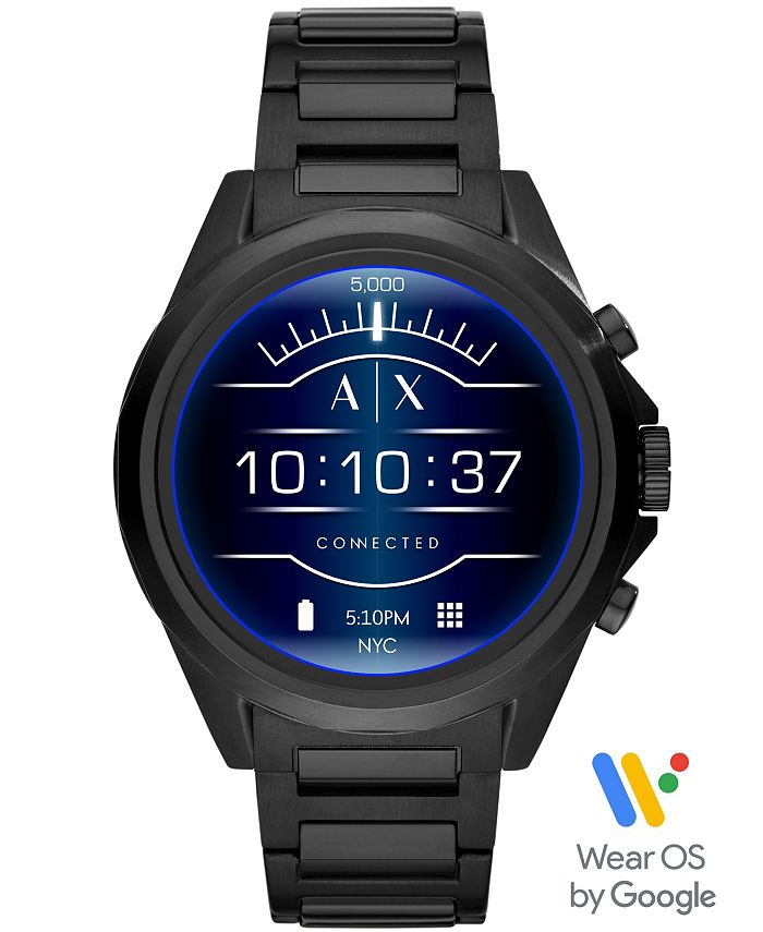 Armani exchange stainless steel bracelet display smartwatch shop