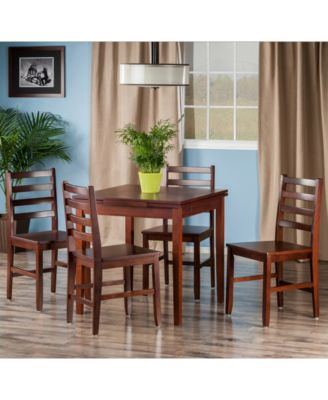 Pulman 5-Piece Extension Table with Ladder Back Chairs Set