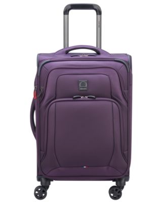 purple luggage