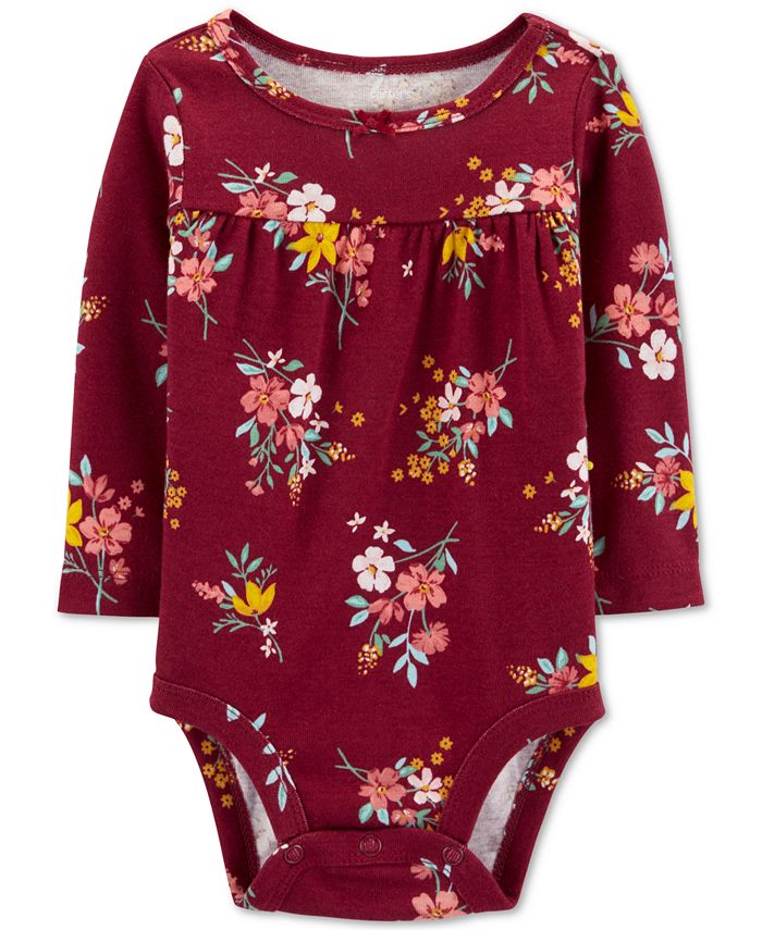 Carter's Baby Girls FloralPrint Cotton Bodysuit Macy's