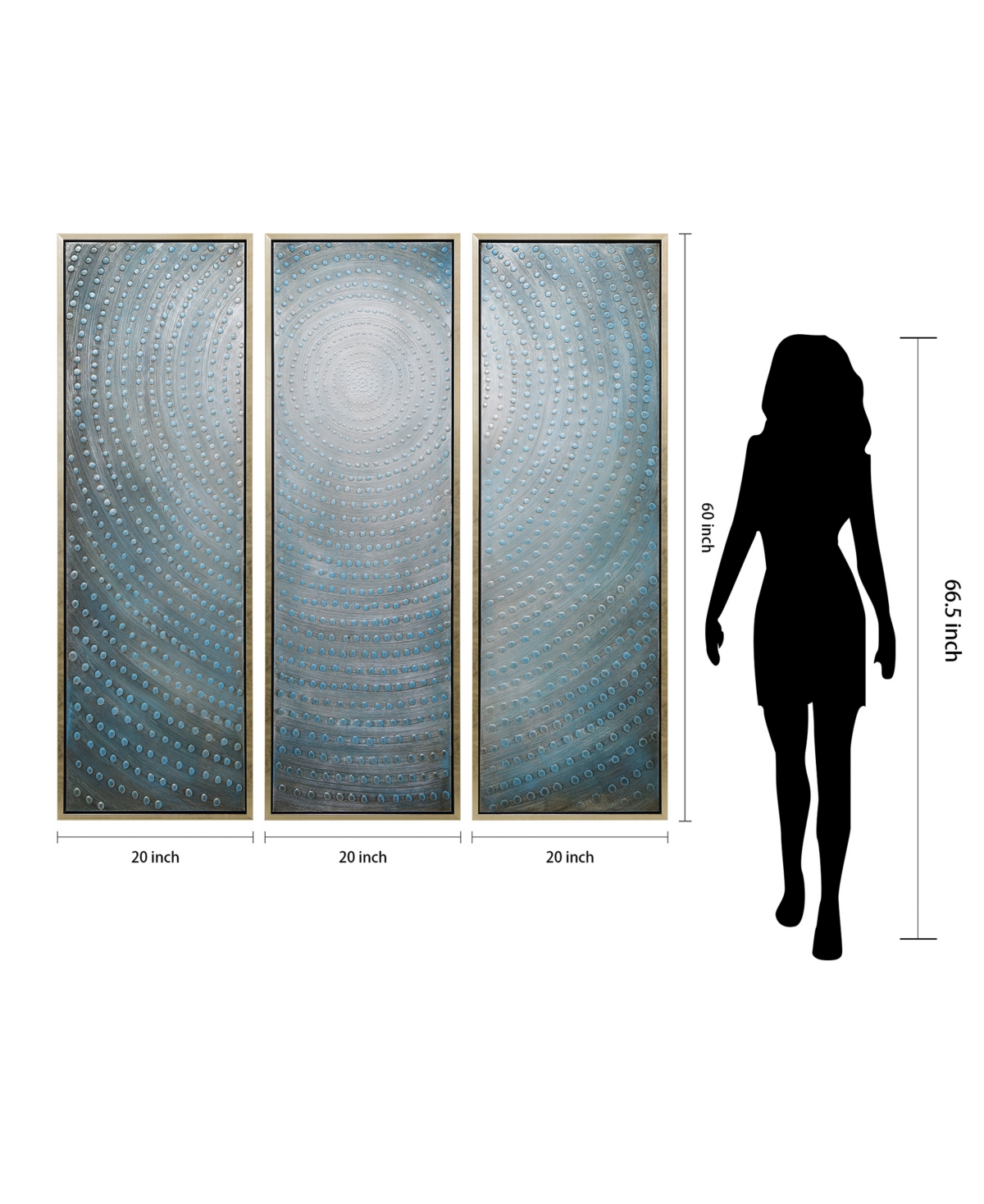 Empire Art Direct Concentric 3-Piece Textured Metallic Hand Painted Wall Art Set by Martin Edwards, 1.5
