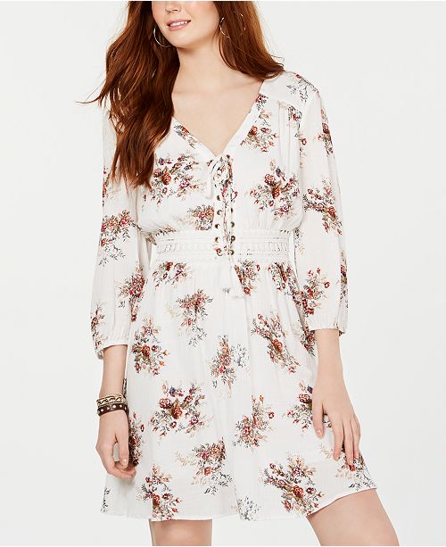 American Rag Juniors Printed Lace Up Dress Created For Macy S
