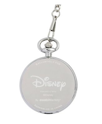 ewatchfactory Men's Disney Mickey Mouse Silver Chain Pocket Watch 51mm