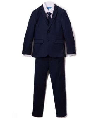 Big Boy's 5-Piece Shirt, Tie, Jacket, Vest and Pants Solid Suit Set