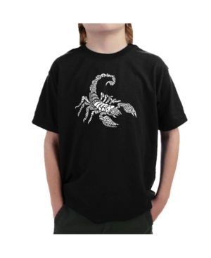 image of La Pop Art Big Boy-s Word Art T-Shirt - Types of Scorpions