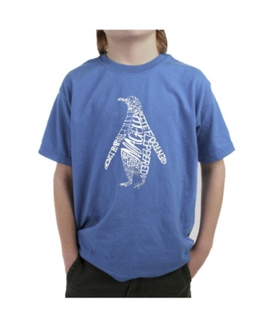 La Pop Art Big Boy's Word Art T-Shirt - Penguin
