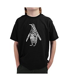 Big Boy's Word Art T-Shirt - Penguin