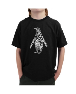 La Pop Art Big Boy's Word Art T-Shirt - Penguin