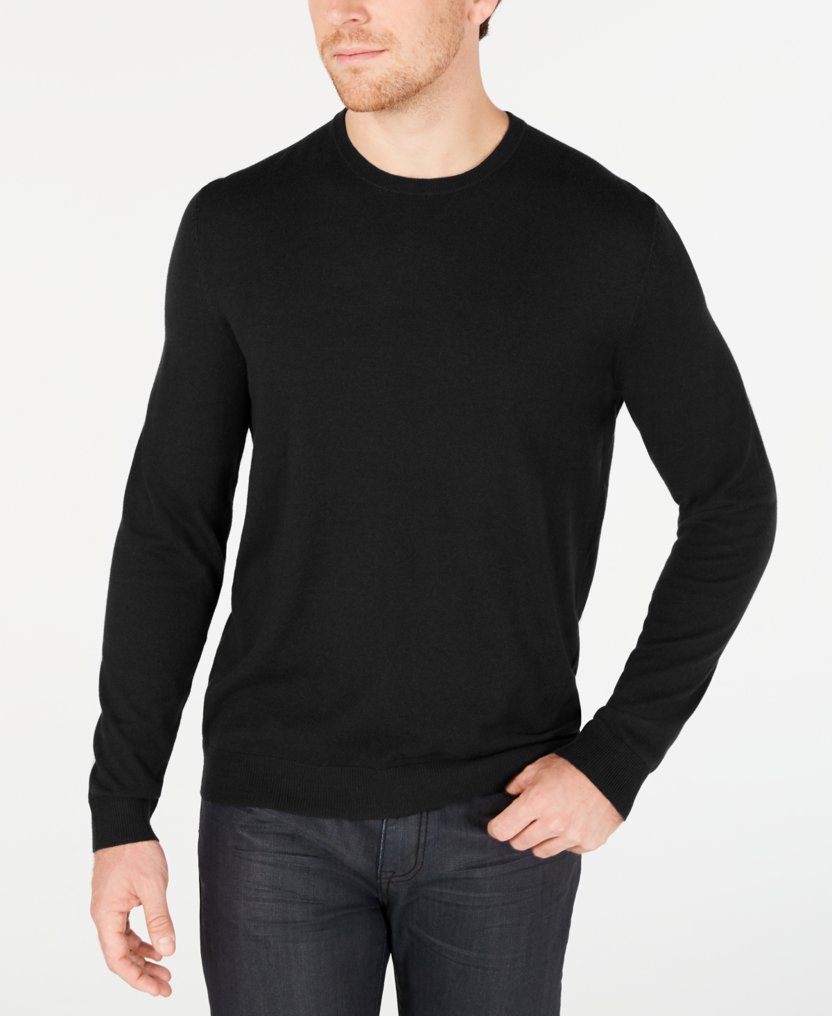 Alfani Men s Solid Crewneck Sweater Created for Macy s Smart Closet